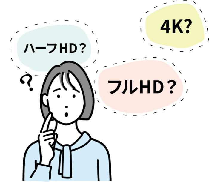 ハーフHD？フルHD？４K？